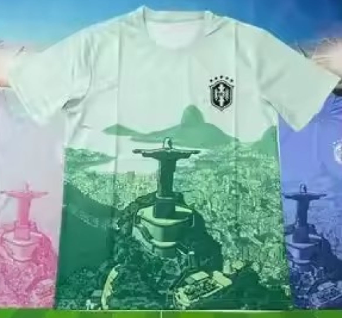 Maillot concept Brésil - rose/bleu/vert